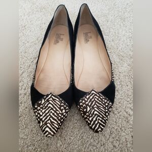 Belle Sigerson Morrison Animal Print Black Flats 9.5